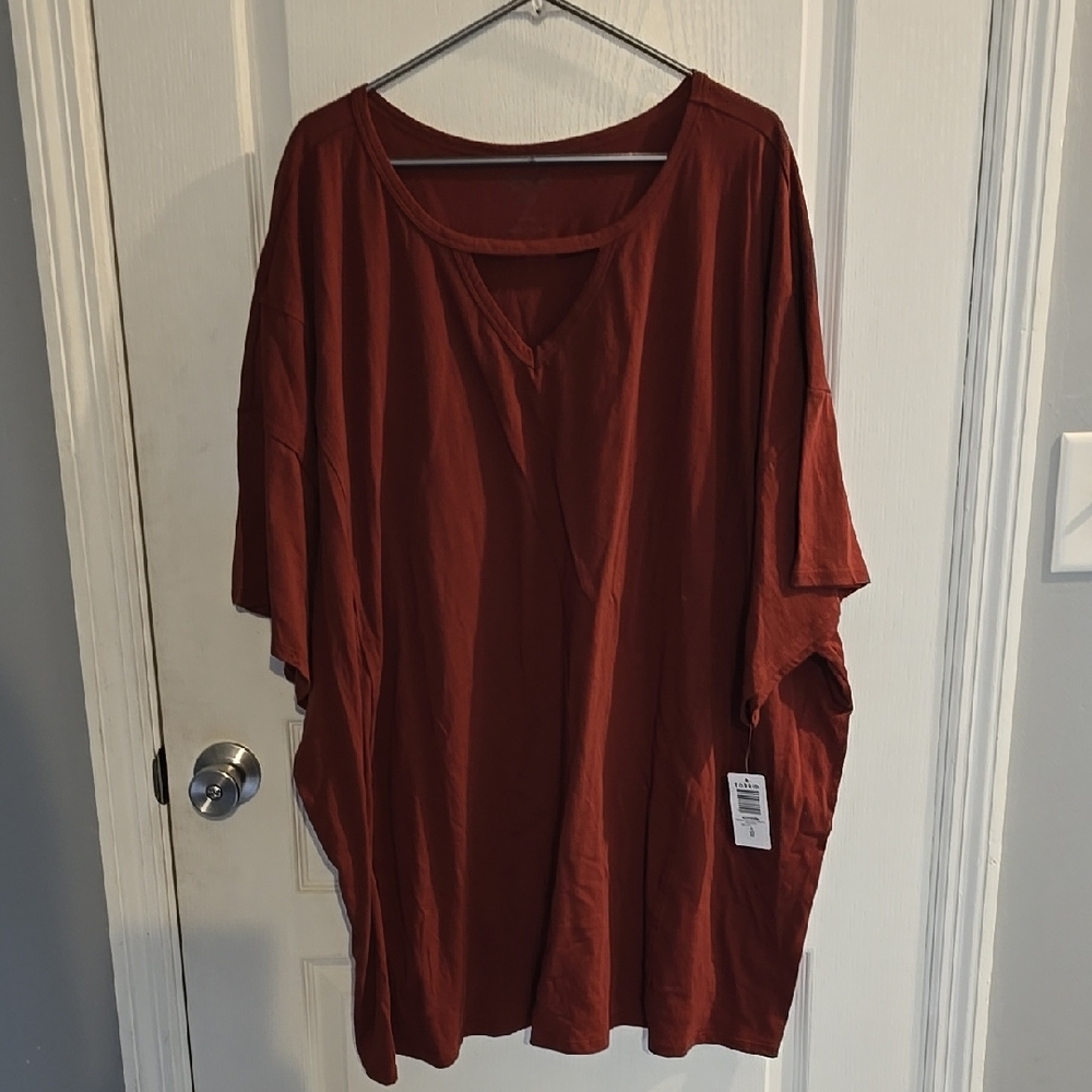 Torrid Women's 6X Heritage Cotton Choker Seamed Tee Short Sleeve Shirt New